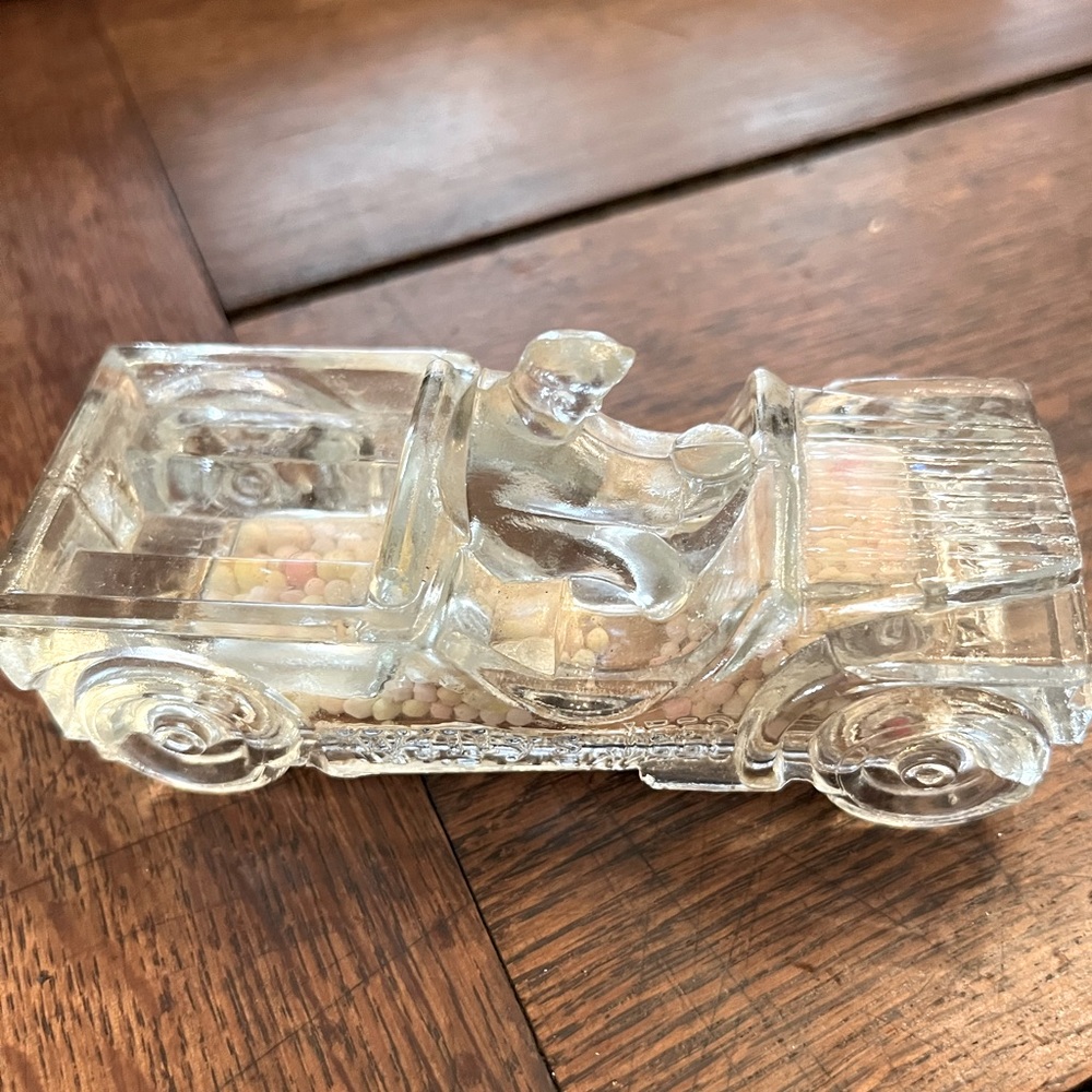 Jeep Willys Overland Scout Car Glass Candy Container 1940s Millstein Orig Candy